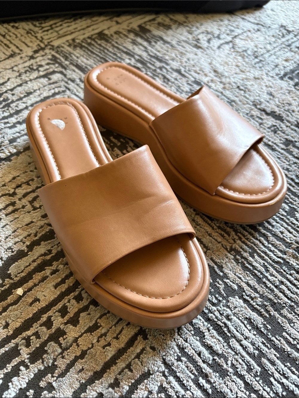 a new day Tan Platform Slide Sandals
